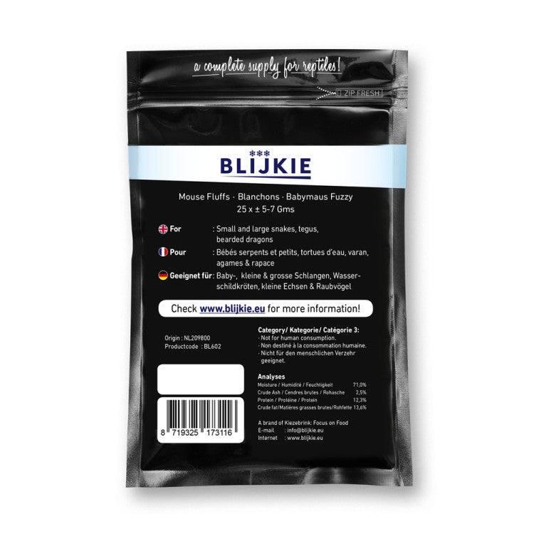 Blijkie black foil line Fuzzy Mice 4-6g - Shopivet.com