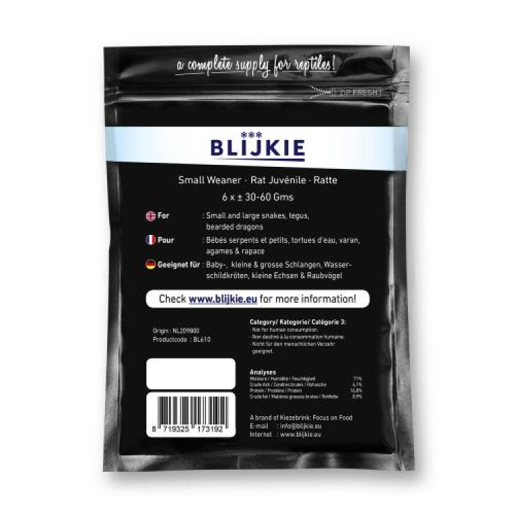 Blijkie black foil line small weanerrat 30-60g - Shopivet.com