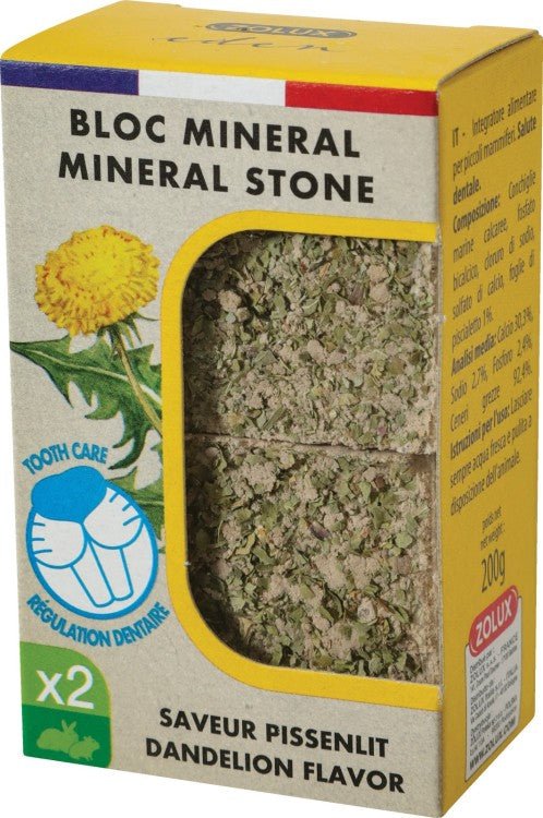 BLOC MINERAL STONE DANDELION FLAVOR X2 200GR - Shopivet.com