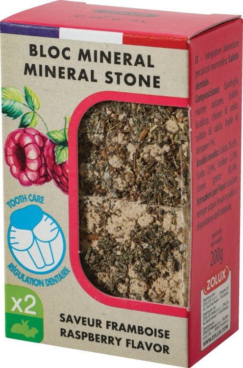 BLOC MINERAL STONE RASPBERRY FLAVOR X2 200GR - Shopivet.com