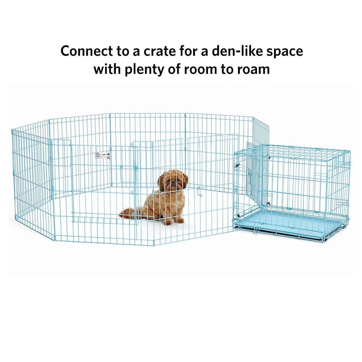 Blue Exercise Pen with Door 24″ - Shopivet.com