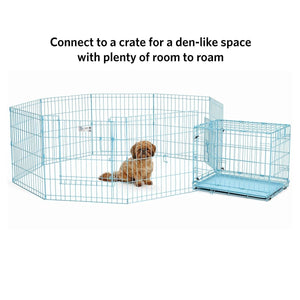 Blue Exercise Pen with Door 24″ - Shopivet.com