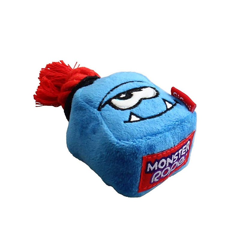 Blue Monster Rope Squeaker Inside Small Plush/Rope - Shopivet.com