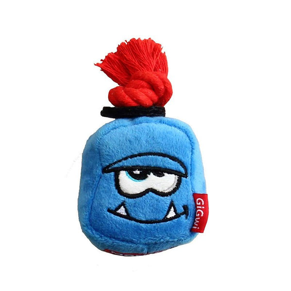 Blue Monster Rope Squeaker Inside Small Plush/Rope - Shopivet.com