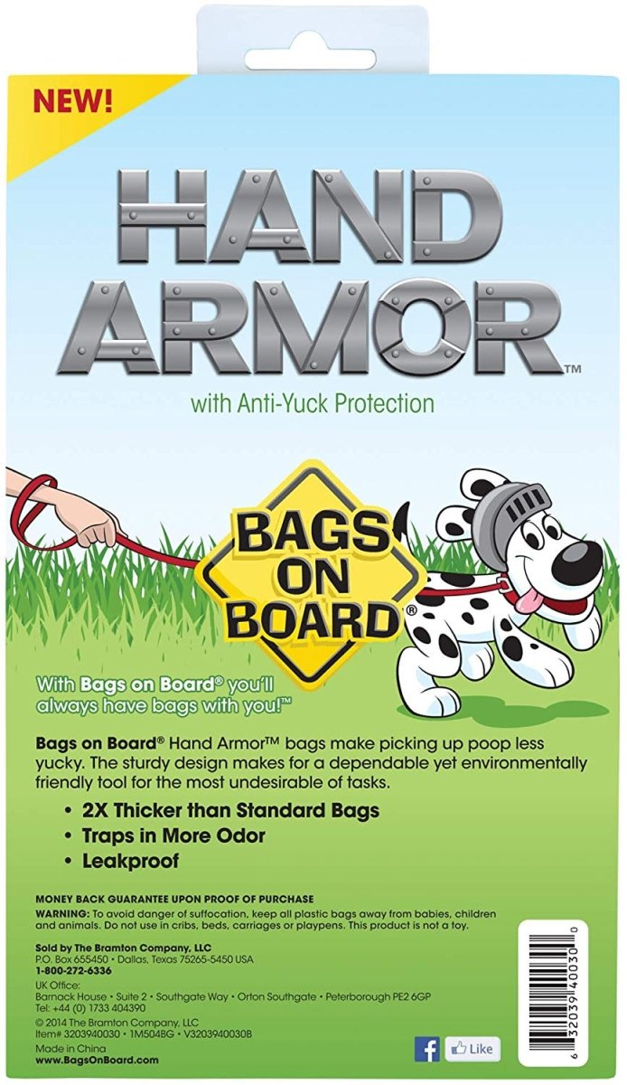 BOB Hand Armor with Extra Thick Pick Up Bags (100bags) - Shopivet.com