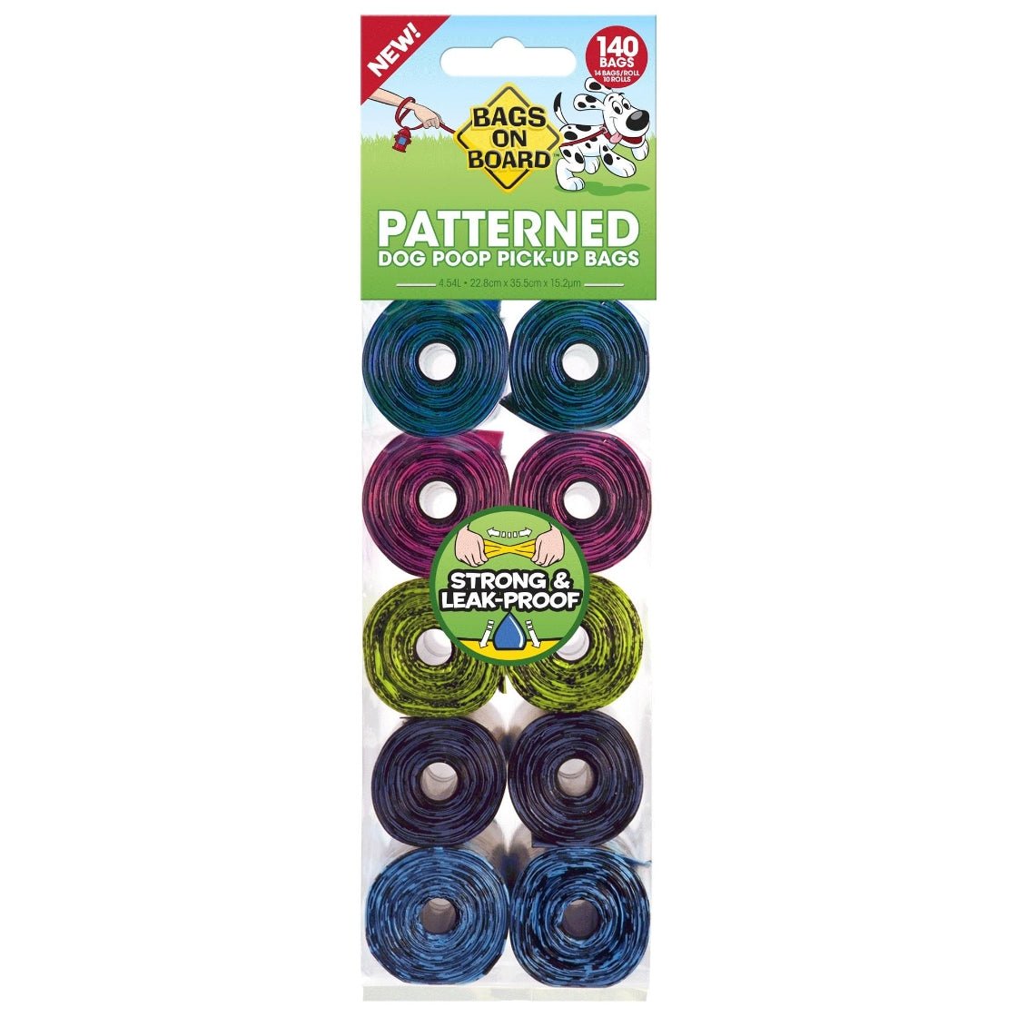 BOB Patterned Dog poop Pickup Bags (14 bags x 10 Rolls) - Shopivet.com