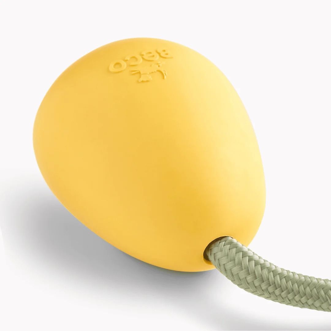 Beco Natural Rubber Slinger Pebble Dog Toy - YELLOW