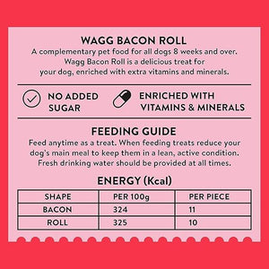 Wagg Bacon Roll Pork Tasty Bites Oven Baked Dog Treats 125g - 125g