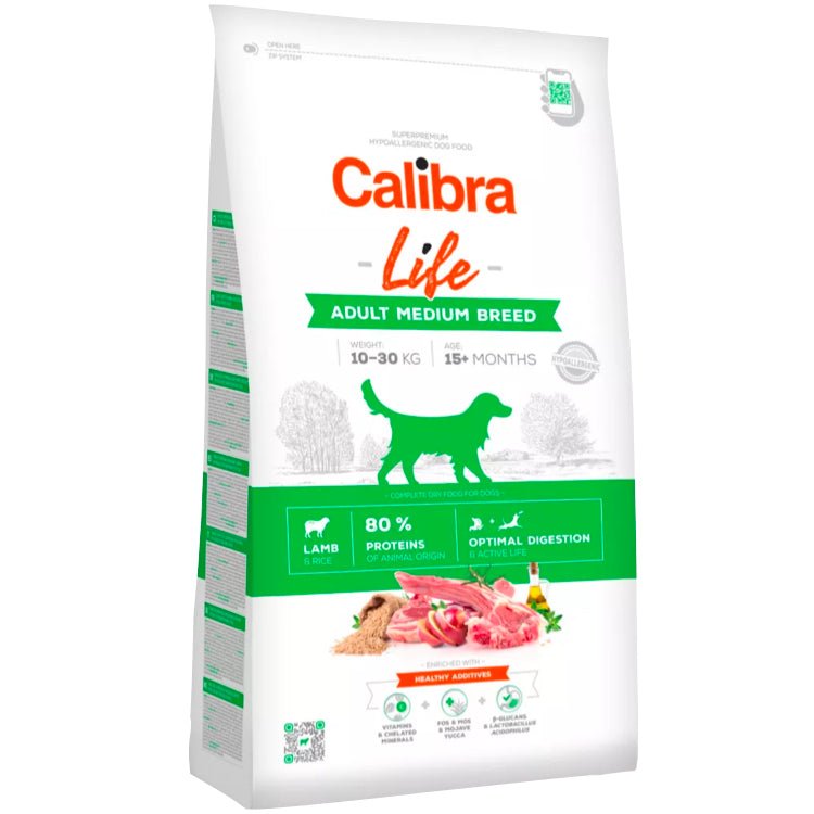 Calibra Dog Life Adult Medium Breed Lamb 12kg - Shopivet.com