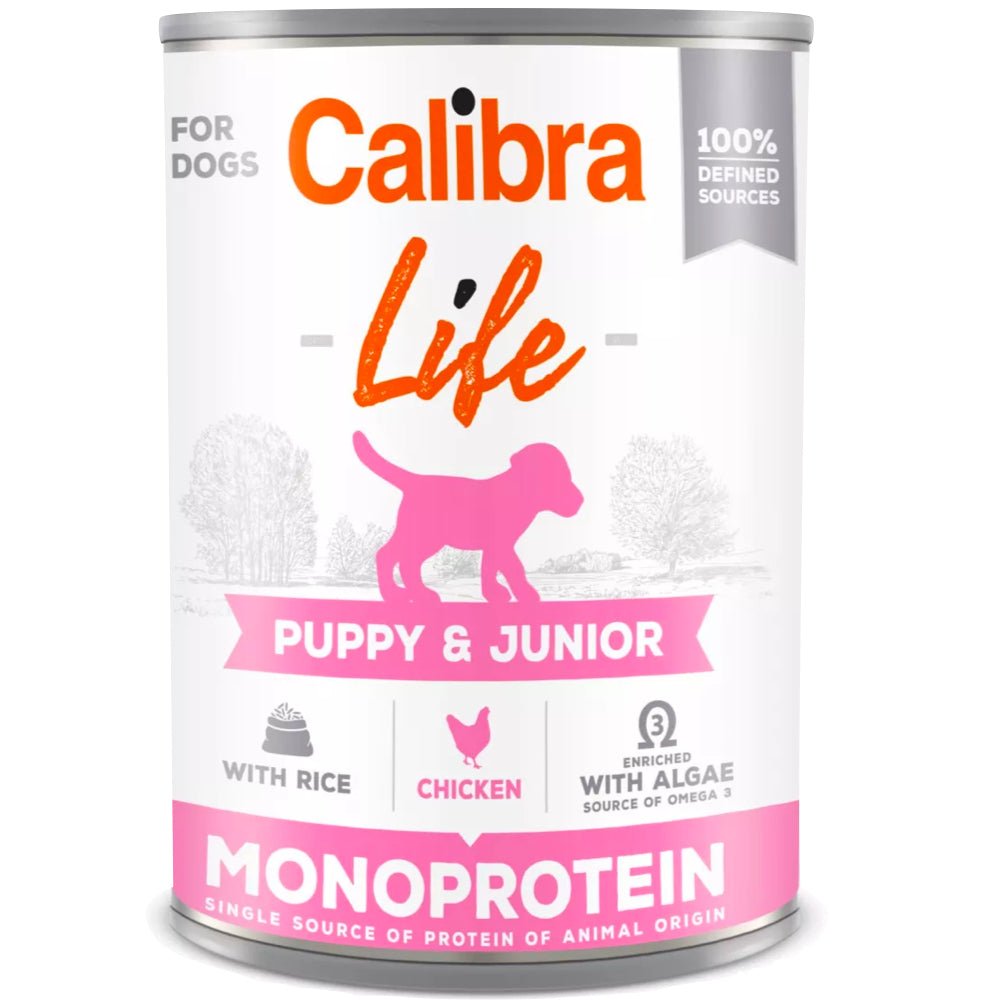 Calibra Dog Life Can Puppy & Junior Chicken & Rice 400g - Shopivet.com