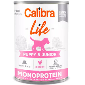 Calibra Dog Life Can Puppy & Junior Chicken & Rice 400g - Shopivet.com