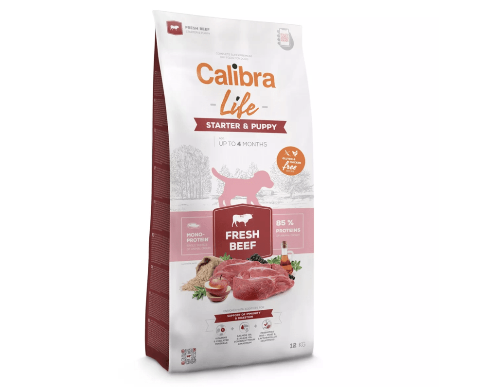 Calibra Dog Life Starter & Puppy Fresh Beef 12kg - Shopivet.com