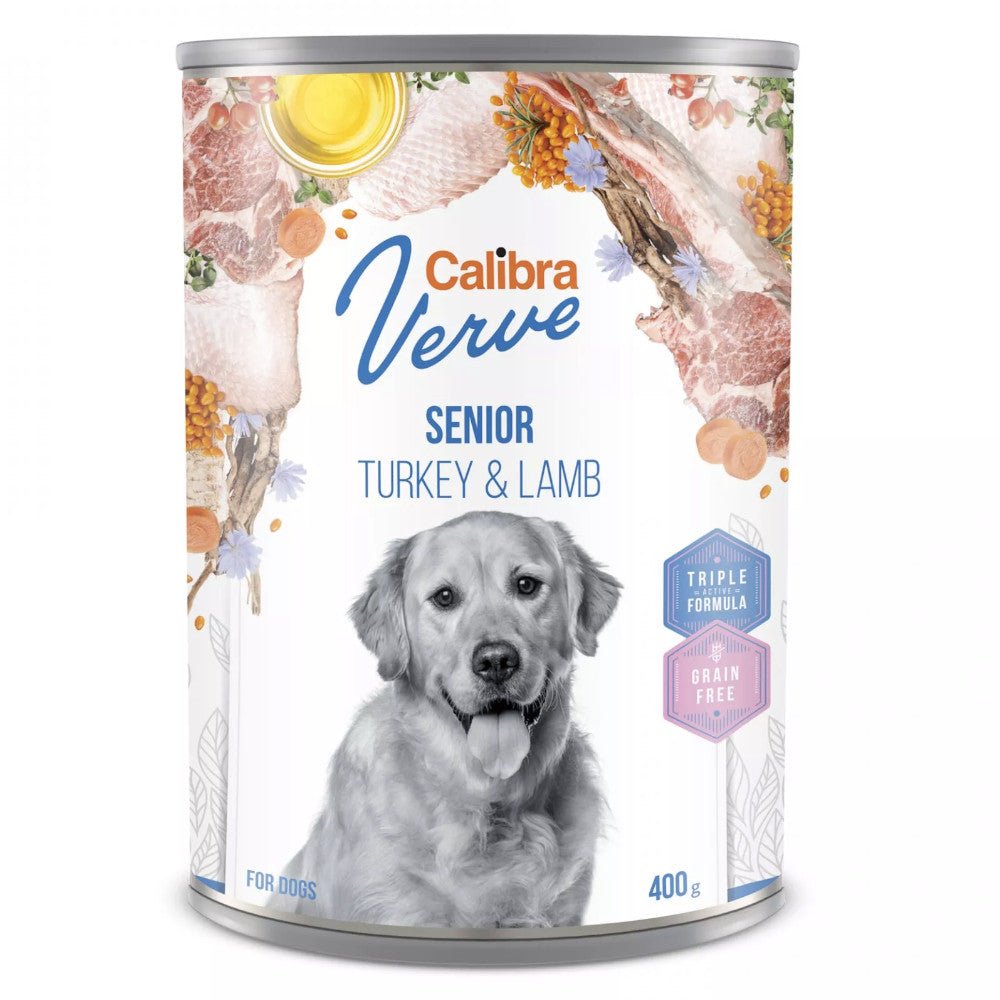 Calibra Dog Verve GF can Senior Turkey & Lamb 400g - Shopivet.com