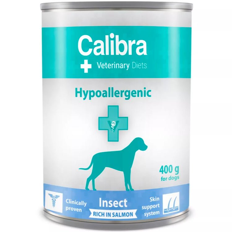 Calibra VD Cans Dog Hypoallergenic Insect & Salmon 400g - Shopivet.com