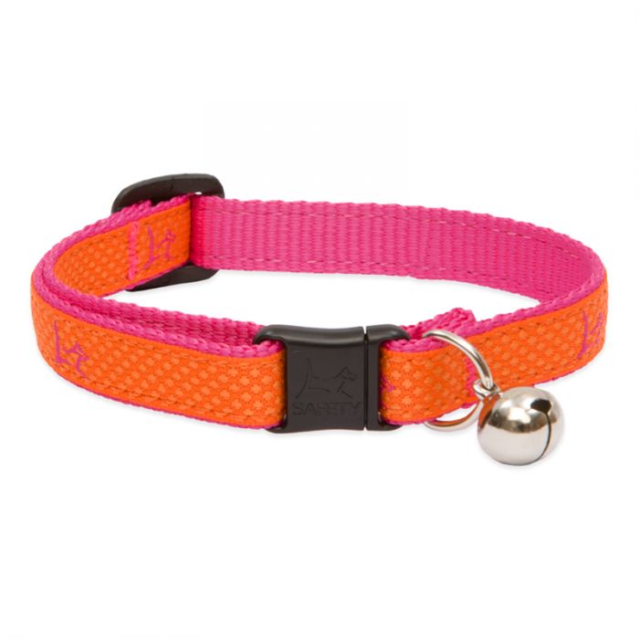 Cat collar SUNSET ORANGE with Bell - Shopivet.com