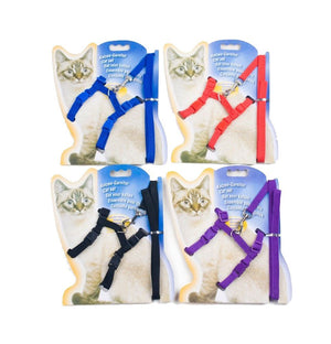 Cat Harness and Leash Adjustable Nylon Halter Harness Kitten Nylon Strap Belt Safety Rope Leads - Shopivet.com