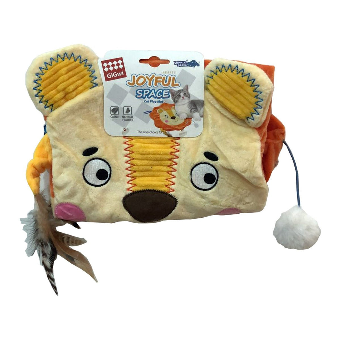 Cat Play Mat Lion with Crinkle Paper & Catnip Bag - Shopivet.com
