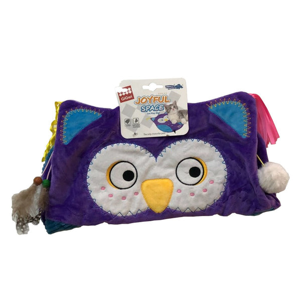 Cat Play Mat Owl with Crinkle Paper & Catnip Bag - Shopivet.com
