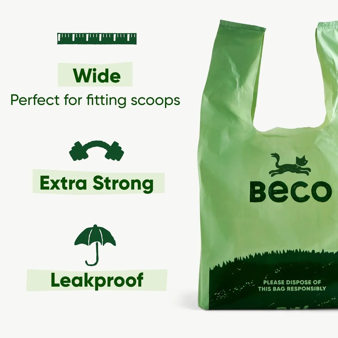 Beco Mint Scented Cat Poop Bags with Handles 140 Bags