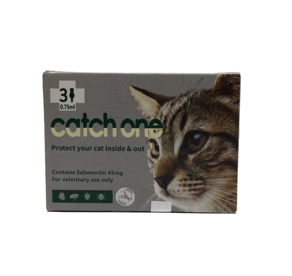 Catch One Selamectin 60mg/ml Dewormer and External parasite protection 3 Pippets - Shopivet.com