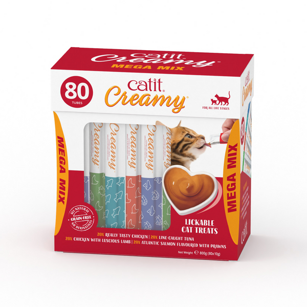 Catit Creamy Treats Mega Mix Gift Box, 80 x 10 g