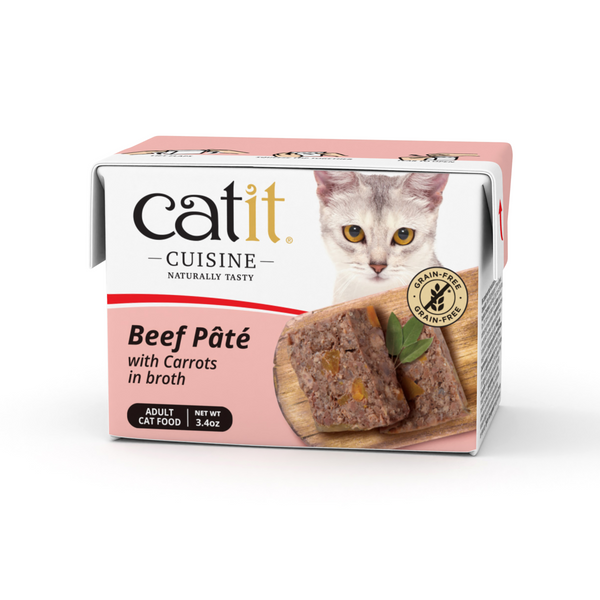 Catit Cuisine Beef Pate with Carrots, 95 g Tetra, 12pcs/box