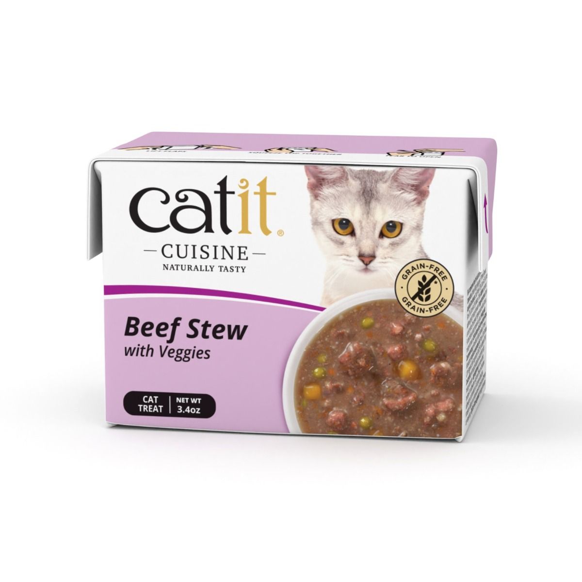 Catit Cuisine Beef Stew with Veggies Cat Treat 95g Tetrapack - 95g - Shopivet.com