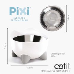 Catit PIXI Elevated Feeding Dish, White - Shopivet.com