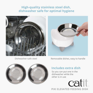 Catit PIXI Elevated Feeding Dish - White