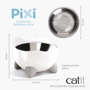 Catit PIXI Elevated Feeding Dish - White