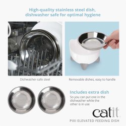 Catit PIXI Elevated Feeding Dish, White - Shopivet.com