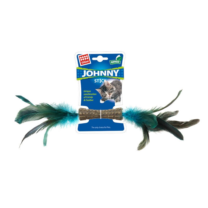 Catnip “Johnny Sticks” with Double Side Natural Feather - Shopivet.com