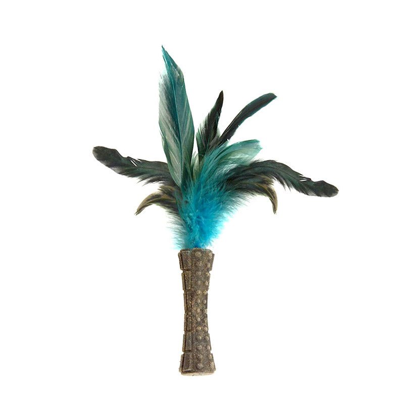 Catnip “Johnny Sticks” with Natural Feather (Green) - Shopivet.com