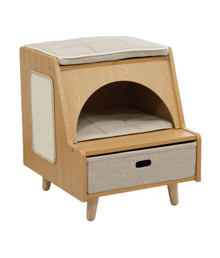 Catry Bedside Box Cat House with Scratcher 45x50x53.5cm - Shopivet.com