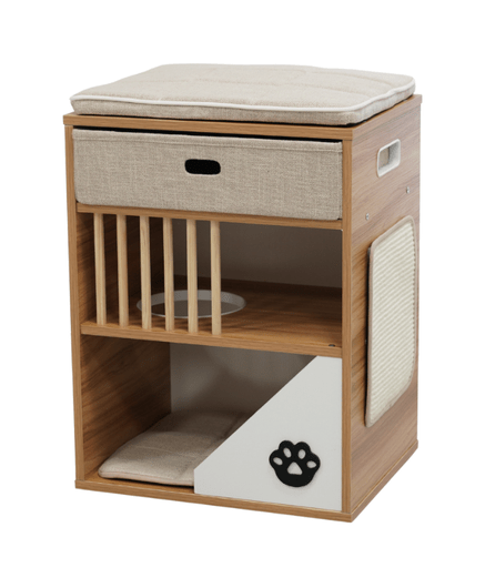 Catry Bedside Box Cat House with Scratcher 48x38x65cm - Shopivet.com
