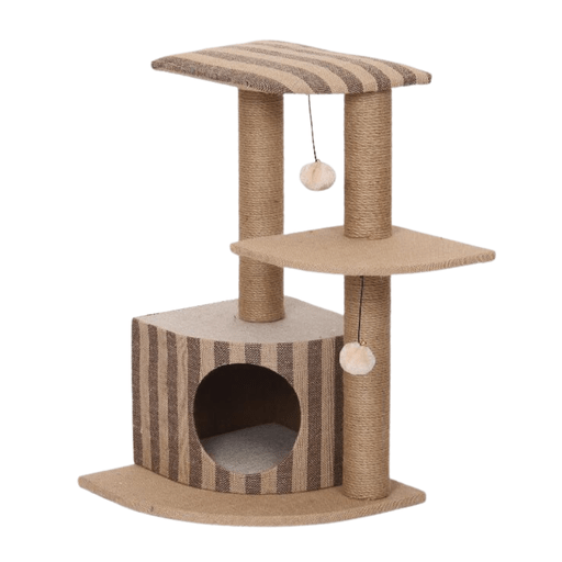 Catry Cat House With Natural Sisal Scratching Posts And Teasing Rope For Kitten - HY17377 x 40 x 40 x 68cm - Shopivet.com