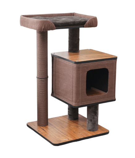 Catry Cat House with Scratcher 48x48x87cm - Shopivet.com