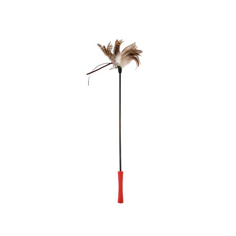 Catwand Feather Teaser w/ Natural Feather & TPR Handle - Shopivet.com