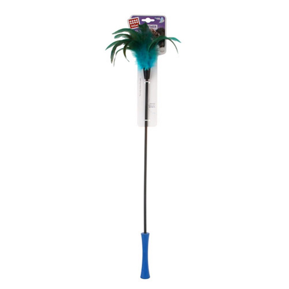 Catwand Feather Teaser w/ Natural Feather &TPR Handle - Shopivet.com