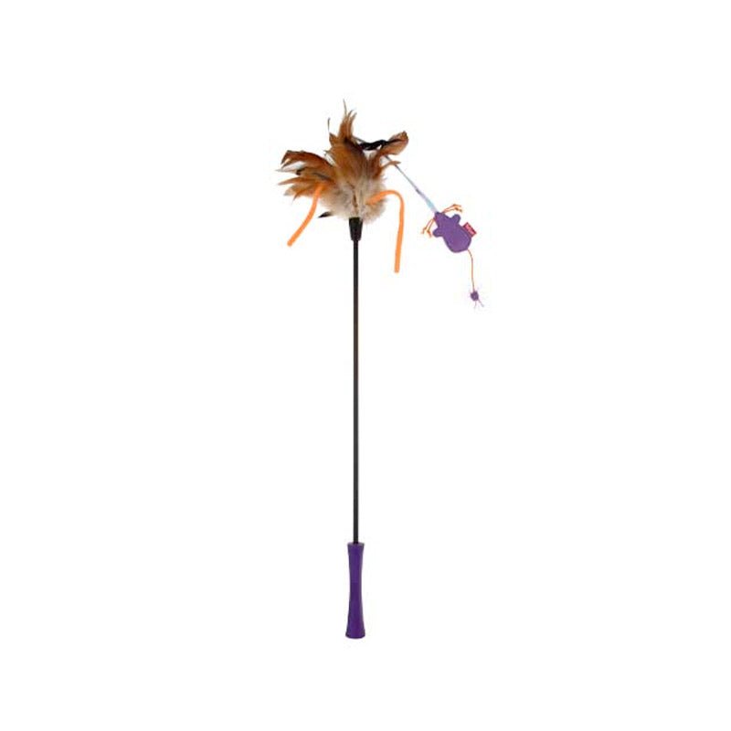 Catwand Feather Teaser w/ Natural Feather & TPR Handle - Shopivet.com