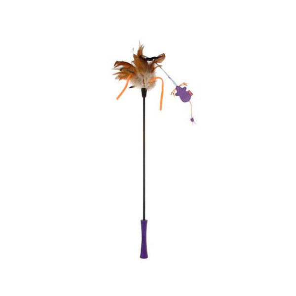 Catwand Feather Teaser w/ Natural Feather & TPR Handle - Shopivet.com