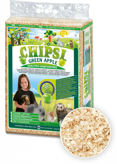 Chipsi Green Apple Scent Small Animal Litter - 3.2KG - Shopivet.com