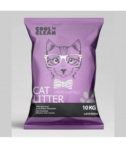 Cool Clean Clumping Cat Litter[Weight - 10kg, Flavor - Lavender] - Shopivet.com