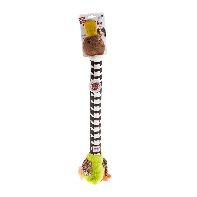 Crunchy Neck Duck with Bone & Squeaker Large - Yellow/green - Shopivet.com