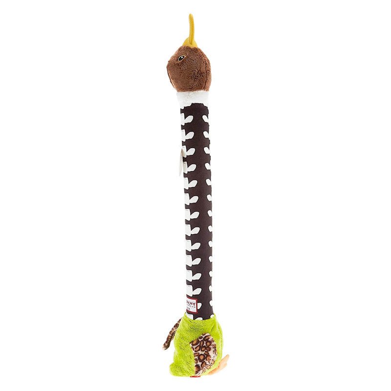 Crunchy Neck Duck with Bone & Squeaker Large - Yellow/green - Shopivet.com