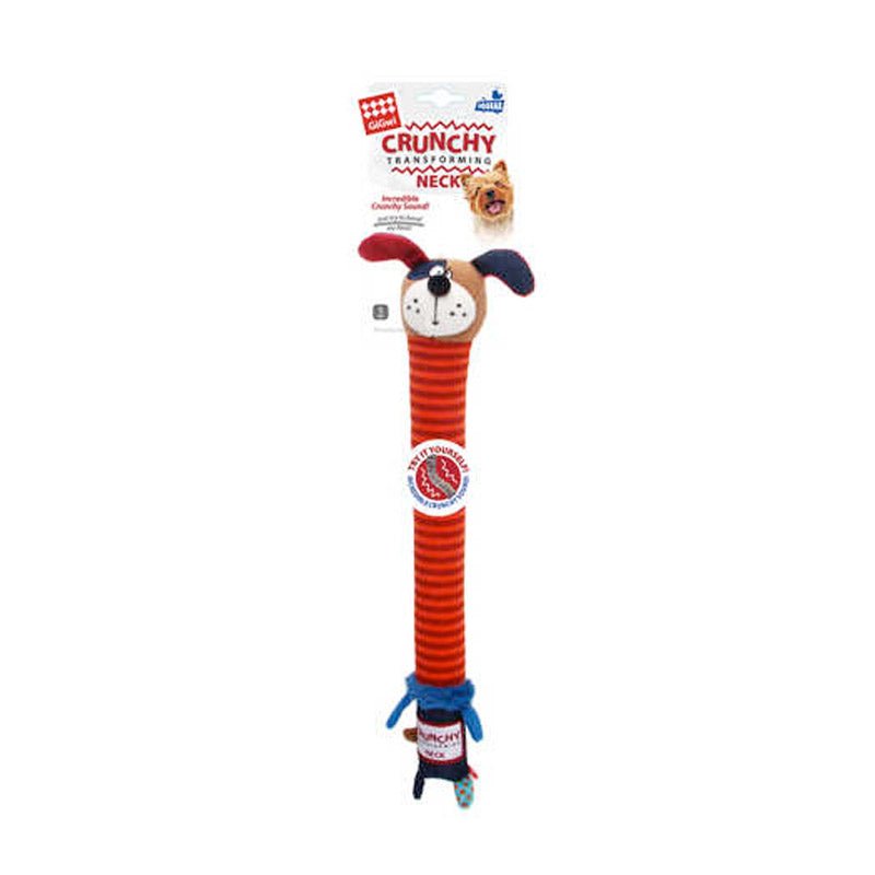 Crunchy Neck Plush Friendz Dog with Bone & Squeaker – Small - Shopivet.com