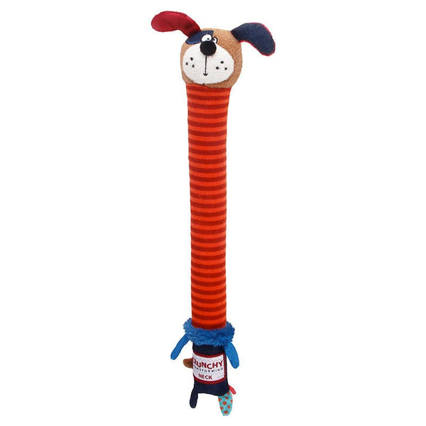 Crunchy Neck Plush Friendz Dog with Bone & Squeaker – Small - Shopivet.com