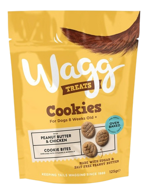 Wagg Cookies Peanut Butter & Banana Cookie Bites Oven Baked Dog Treats 125g - 125g