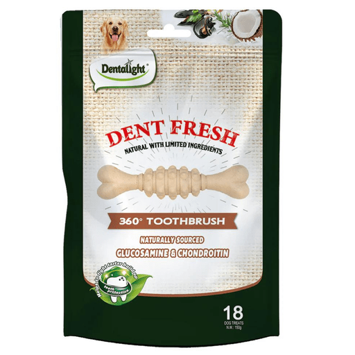 Dentalight 3" Dent Fresh 360° Toothbrush Healthy joint Dog Treat 18Pcs/Pack (150g) - Shopivet.com