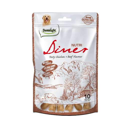 Dentalight 3" Nutri Diner Tasty Dog Treat - Chicken&Beef Flavour 10pcs/Pack (180g) - Shopivet.com